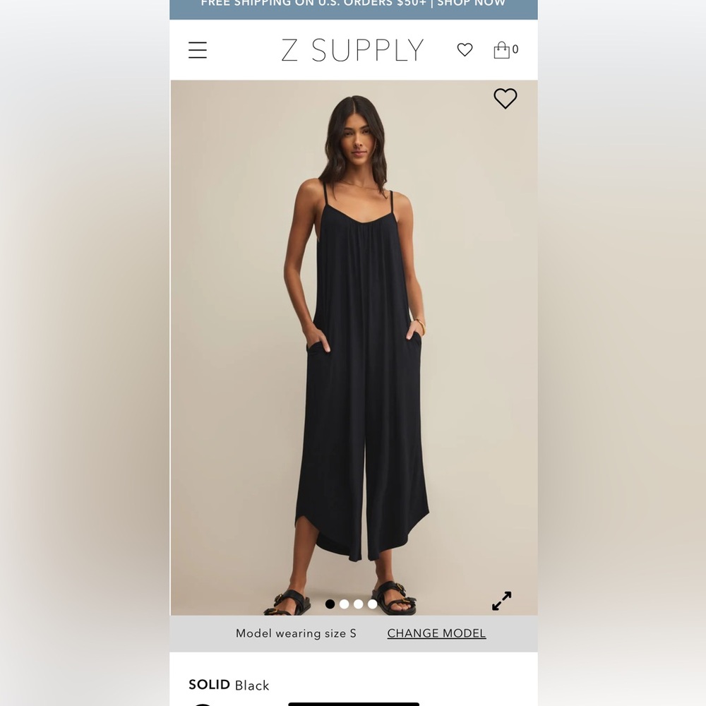 Z Supply Flared Jumpsuit Size Medium